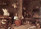 David The Younger Teniers Canvas Paintings - Kitchen Scene